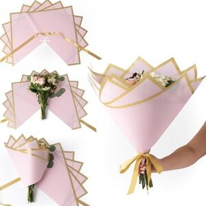 12 Pre-Assembled Pink and Gold Floral Wraps